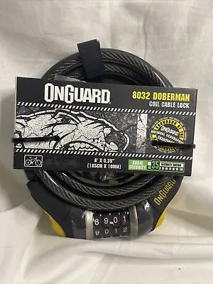 ONGUARD Doberman Resettable Combo Coil CABLE Bike LOCK 6' X 10mm BRAND NEW • $9.99