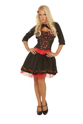 Cherry Bomb Costume 50's/60's/70's Fancy Dress Grease Sexy Retro Pin-Up Girl • £16.99