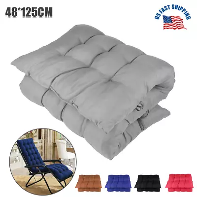 Lounge Chair Cushion Tufted Soft Outdoor Rocking Seat Deck Chaise Pad W/ Ties • $18.59