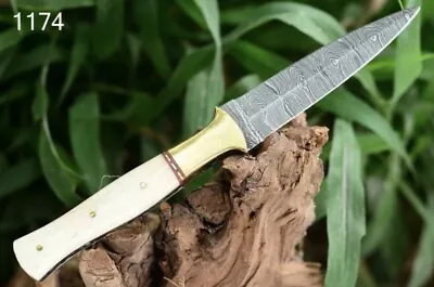 $26.95 • Buy 9” Double-Edged V42 Military Damascus Steel Dagger Boot Knife Hunting Survival