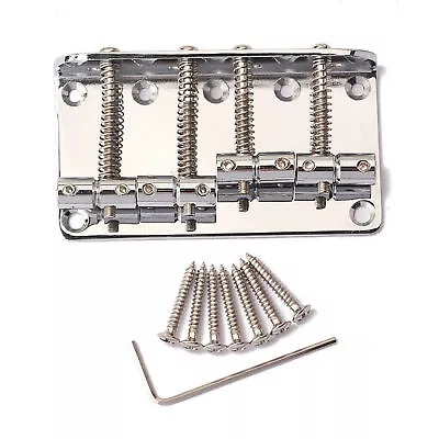 1 Set Bridge For Fender Precision Jazz Bass Guitar Parts Chrome 201B-4 Badass H • $11.59