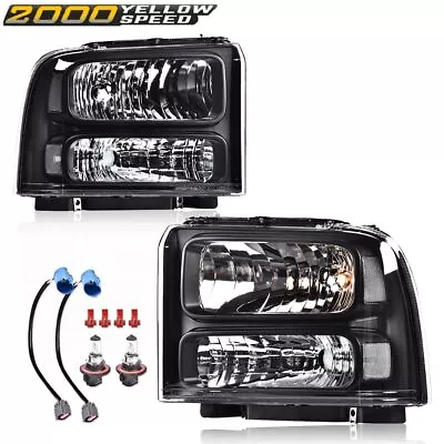 Fit For 1999-2004 Ford Super Duty F250 F350 Excursion Conversion Headlights Lamp • $66.99