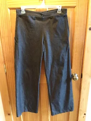 Amish Mennonite Hand Made Black Denim 5-Button Pants W35 GREAT Plain Clothing • $14.99