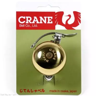  Crane Suzu Mini Brass Bicycle Bell Lever-Strike Fits 22.2mm To 26mm Handlebars • $22.95