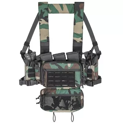 Tactical Chest Rig With 5.56/7.62 Magazine Pouch Holder Pistol/wing Pouch Molle  • $94.79