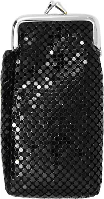 Black Soft 3mm Metallic Mesh Cigarette Case Purse With Lighter Pocket • $18.99