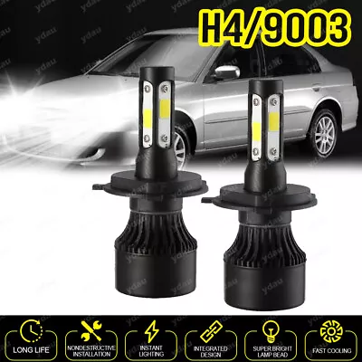 LED Headlight Kit H4 HB2 9003 4 Sides 6000K Hi/Low Bulbs For HONDA CIVIC 1992-20 • $29.80