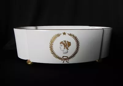 Vista Alegre Portugal FOOTED CENTERPIECE BOWL Gold Trim Cameo VA • $60.49