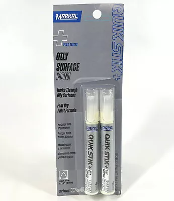 MARKAL QuikStik+ Oily Surface Mini Solid Paint Marker 5/16 2pk WHITE • $12.99