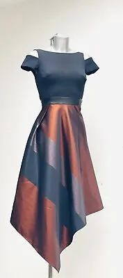 £60 • Buy Coast Fran Black Striped Fit & Flare Occasion Midi Dress Size 10