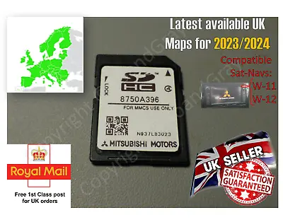 Mitsubishi GPS Sat-Nav UK Ireland EU Map SD Card 2023-2024 - W-11 W-12 MMCS • $56.83