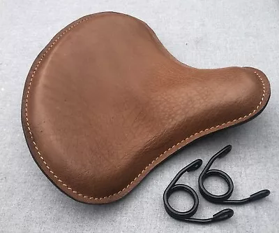 Harley Tractor Style Solo Seat Bison Genuine Leather Honda Bobber Chopper Yamaha • $165