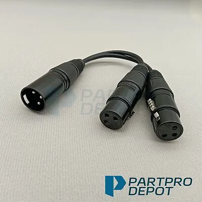 3-Pin XLR Male Plug To Dual 2 Female Jack Y Splitter Mic DJ Cable Adaptor 16 AWG • $6.99