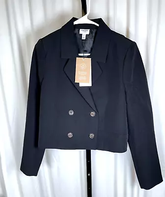 NWT Aware By Vero Moda Aria Short Wrap Back Blazer Black Sz 6 • $74.99