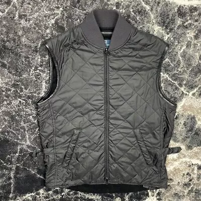 Polo Ralph Lauren Quilted Vest Puffer — Black Diamond Gilet Leather Detail Sz M • $58.50