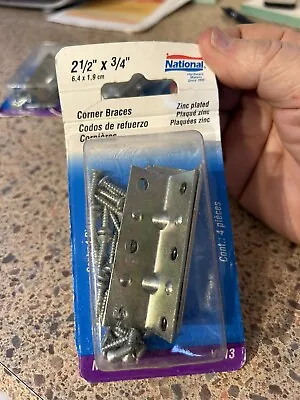 National Hardware 2-1/2  X 3/4  Zinc Corner Brace - 4 Pack N220-061 V113 • $1.95