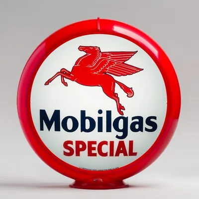 Mobilgas Special 13.5  Gas Pump Globe W/ Red Plastic Body (G149) • $134.50