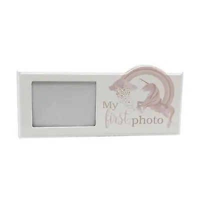 My First Photo Wooden Unicorn Baby Scan Photo Frame Gift Present Baby Girl Boy • £6.19