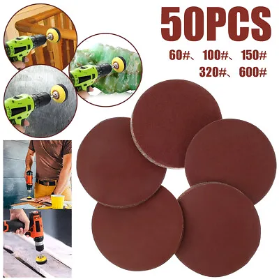 £7.99 • Buy 50PCS150mm 6  Sanding Discs Sandpaper 60-600 Grit Mixed Orbital Sander Pads