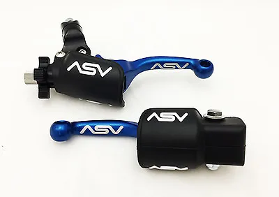 ASV F3 Front Brake Clutch Perch Levers Shorty Blue Dust Covers KX 65 85 100 125 • $159.95