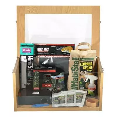 £176.99 • Buy HabiStat Leopard Gecko Starter Kit Complete Reptile Terrainium Housing Wood Viv