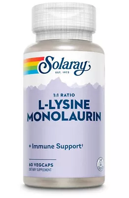 Solaray L-Lysine Monolaurin 1:1 Ratio 60 VegCap • $13.25