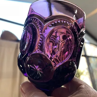 1-Vintage LE Smith Amethyst Purple Moon And Star Wine Water Goblet 5 7/8   @1160 • $39.99