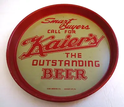 Nice Vintage Kaier's Brewing Co. Mahanoy Pa. Advertising Beer Tray ~ L@@k ~ • $65