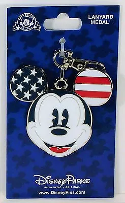 Disney 4th July Patriotic Flag Mickey Mouse Lanyard Medal BRAND NEW CUTE • $17.99