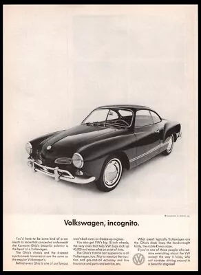 1965 Volkswagen Karmann Ghia Car Photo Print Ad-Vintage Man Cave Garage Decor • $7.96