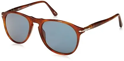 $139.99 • Buy Persol PO9649S 96/56 Aviator Sunglasses, Terra Di Siena/Blue, 55 Mm