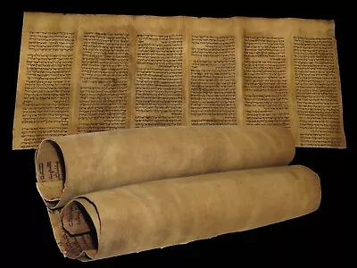 TORAH SCROLL BIBLE VELLUM MANUSCRIPT FRAGMENT 250 YRS OLD SYRIA Deer Parchment • $25