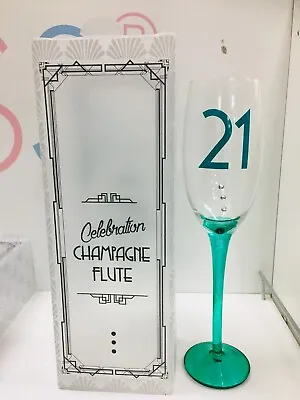 21st Birthday  Champagne Flute Glass Gift Boxed Perfect Gift 5* • £11.99