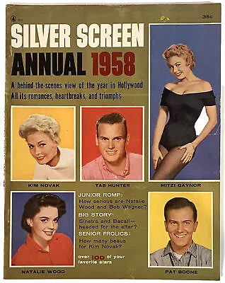 Silver Screen Annual 1958 Kim Novak Mitzi Gaynor Natalie Wood Tab Hunter 74 Pgs • $18.95