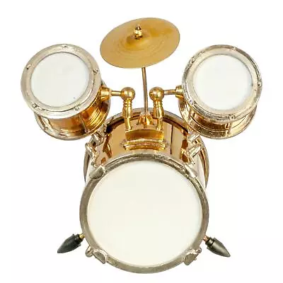 Dolls House Drum Kit Set Large Gold Miniature Music Room School Instrument 1:12 • $49.72