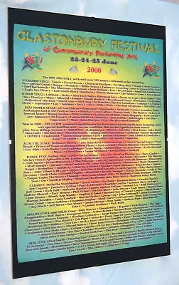 £17.99 • Buy GLASTONBURY 2000 Rock Music Festival Frameless A3 Mounted Original ART Poster