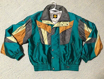 Vtg Descente Ski Jacket Mens Large Teal Shiny Vintage Vintage 90's EUC! • $58.99