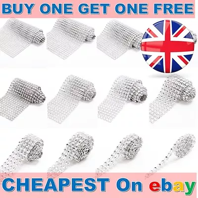 £0.99 • Buy SILVER Diamonte Rhinestone Crystal Diamond Wedding Cake Card Banding Ribbon
