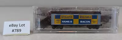 (Lot 789) N Scale Model Micro Trains 36' Wood Reefer Kingan's Reliable Ham 237 • $8.49