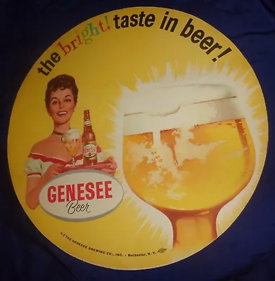 RP2638 Vtg Genesee Beer Beer Tray Blotter Coaster Double Sided • $18.28