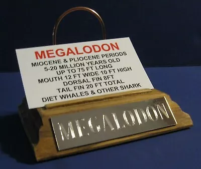 MEGALODON SHARK TOOTH 4  FOSSIL DISPLAY STAND ENGRAVED PLAQUE Tooth Not Included • $15.95