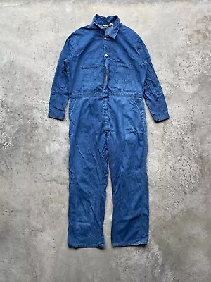 Vintage 70s Madewell Denim Coveralls Size 48 Regular - Blue Workwear Distressed • $34.99