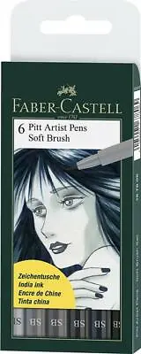 Faber-castell - 6 Pitt Artist Pens - Soft Brush - Various Colours • £15.89