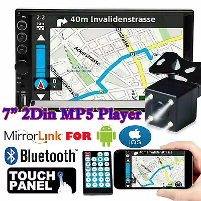 Mirror Link For GPS Navi Double 2Din Car Stereo+Backup Camera Touch Screen Radio • $66.95