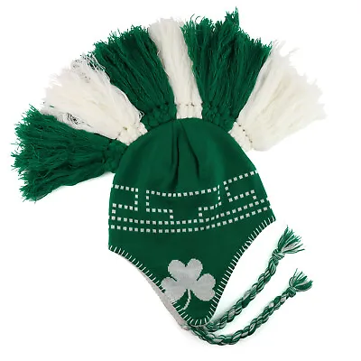 Mohawk Irish Aviator Knit Ski Winter Beanie Hat With Braids - FREE SHIPPING • $29.99