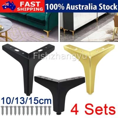 $18.95 • Buy 4PK Metal Furniture Legs Modern Triangle Replacement Feet For Bed Sofa Cabinet