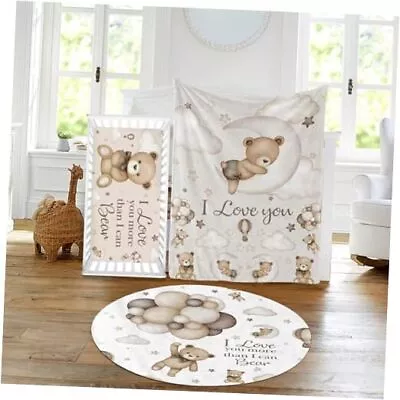 Baby Crib Bedding Set - Moon Animal Nursery Bed 3 Pcs Set - Chic Color20-bear • $72.34