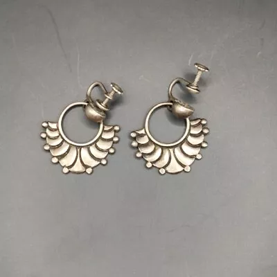 Vintage Margot De Taxco Art Deco Earrings Clip Ons • $220