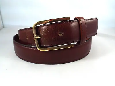 GUC VTG Dooney & Bourke Men's Burgundy Glove Leather 1 1/8  Belt Sz 34 Made USA • $18