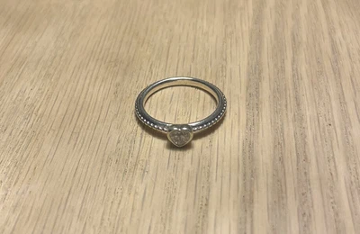 $25 • Buy Pandora Silver Heart Ring Size 50 Good Condition